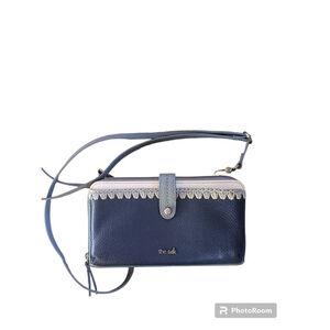 The Sak Iris Crossbody Navy Blue & Gray Soft Pebbled Leather